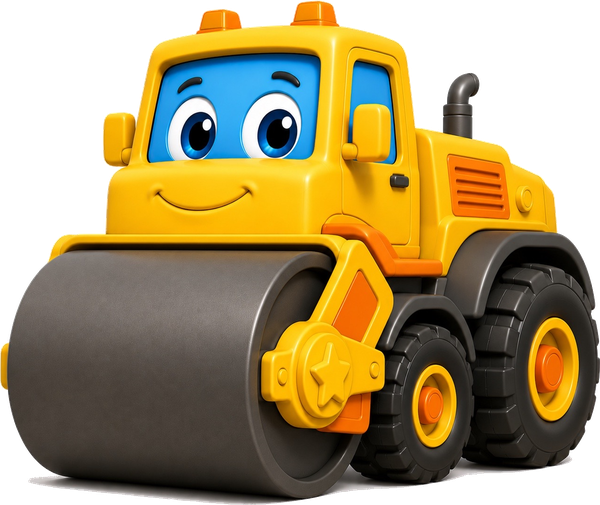 Rocky the yellow road roller