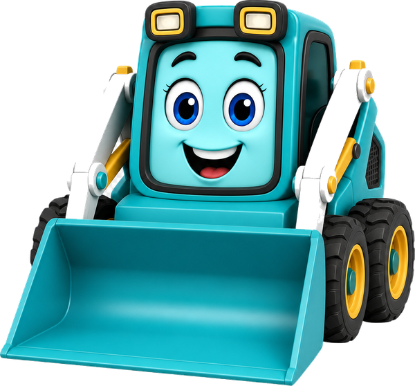 Skyler the teal skid steer