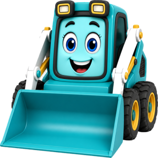 Skyler the teal skid steer