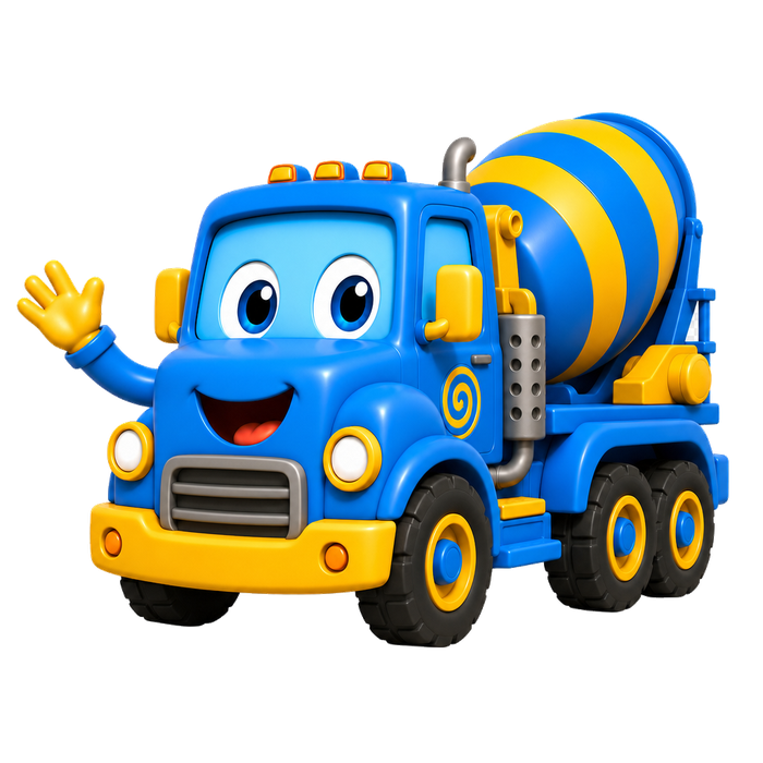 Max the cement mixer waving hello