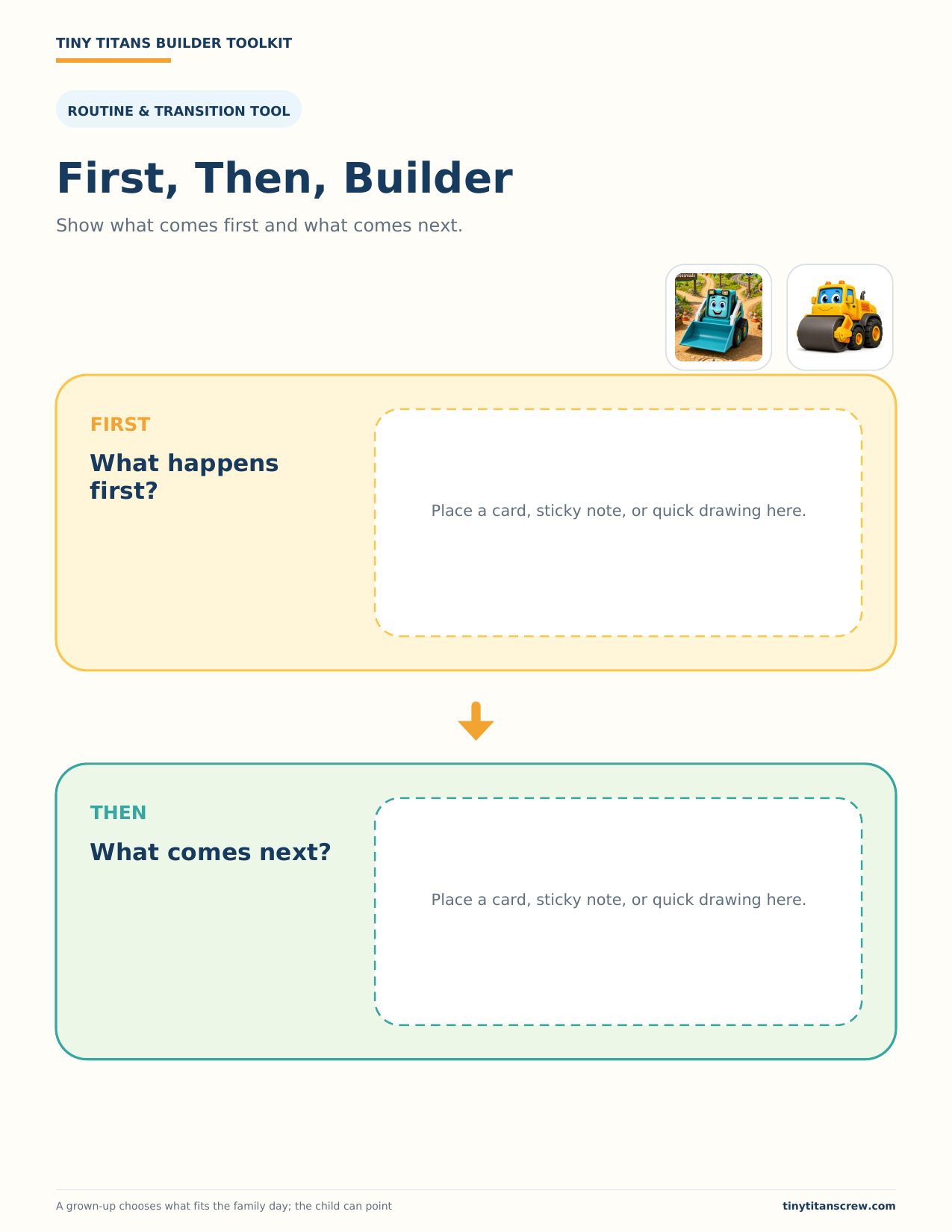 Preview of the First, Then, Builder two-step routine board